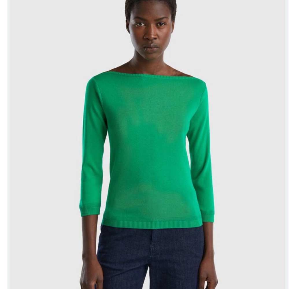 United Colors of Benetton Bright Green Boatneck Sweater